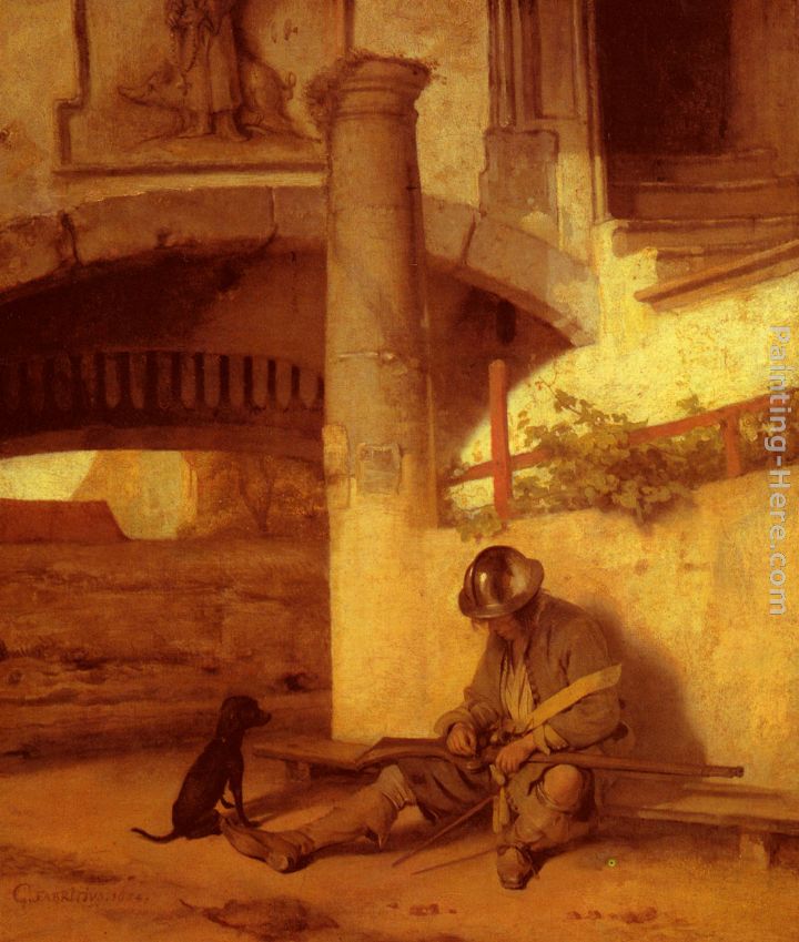 The Sentry painting - Carel Fabritius The Sentry art painting